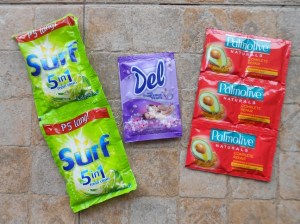 Cleaning supplies, each packet costs just pennies